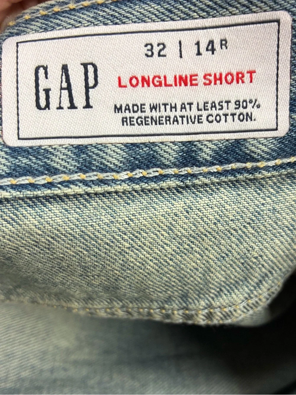 WOMENS GAP Longline Denim Shorts in a light wash, size 32 (14 Regular)